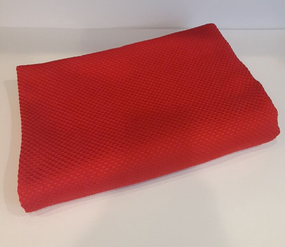 Waffle Weave Red Tablecloth Christmas Cheery & Bright 53x82